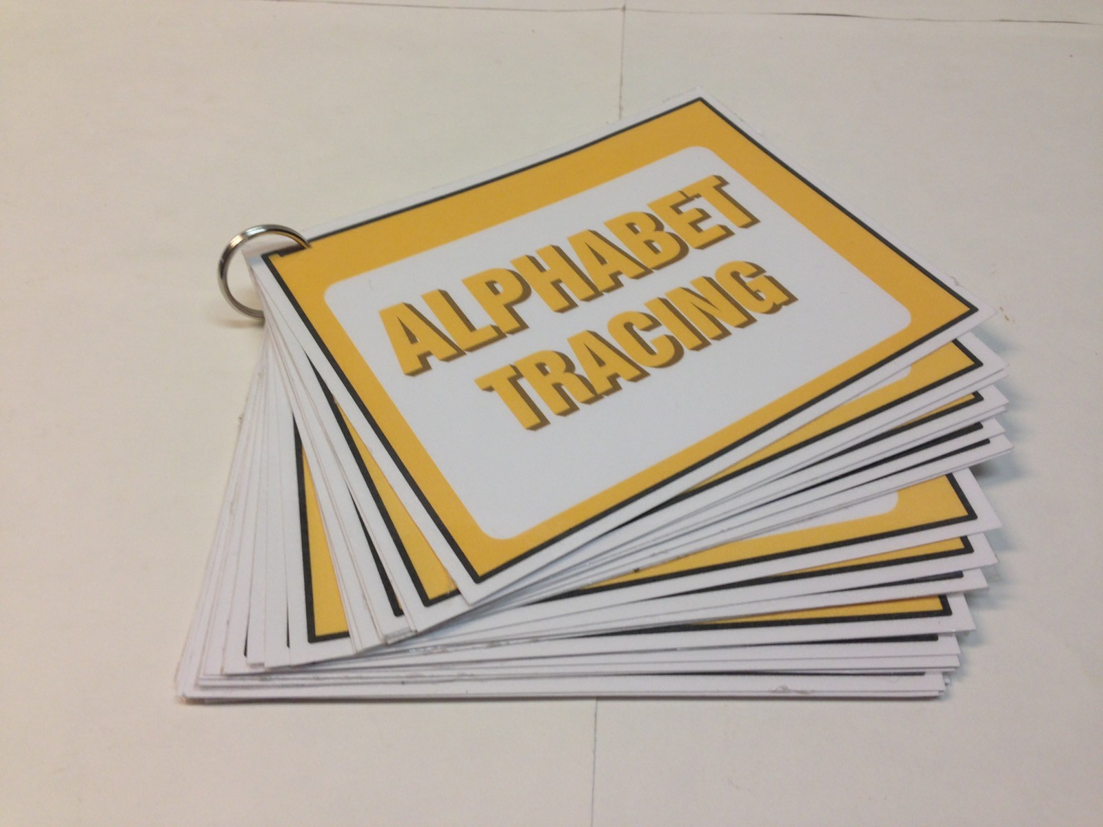 Tracing Alphabet Laminated Cards on ring – Homeschool Daycare