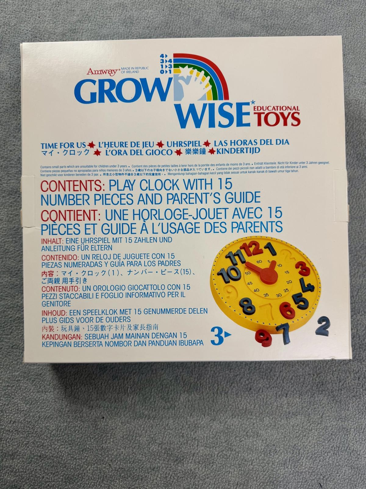 vintage amway grow wise NIB play clock toy learning numbers teaching time