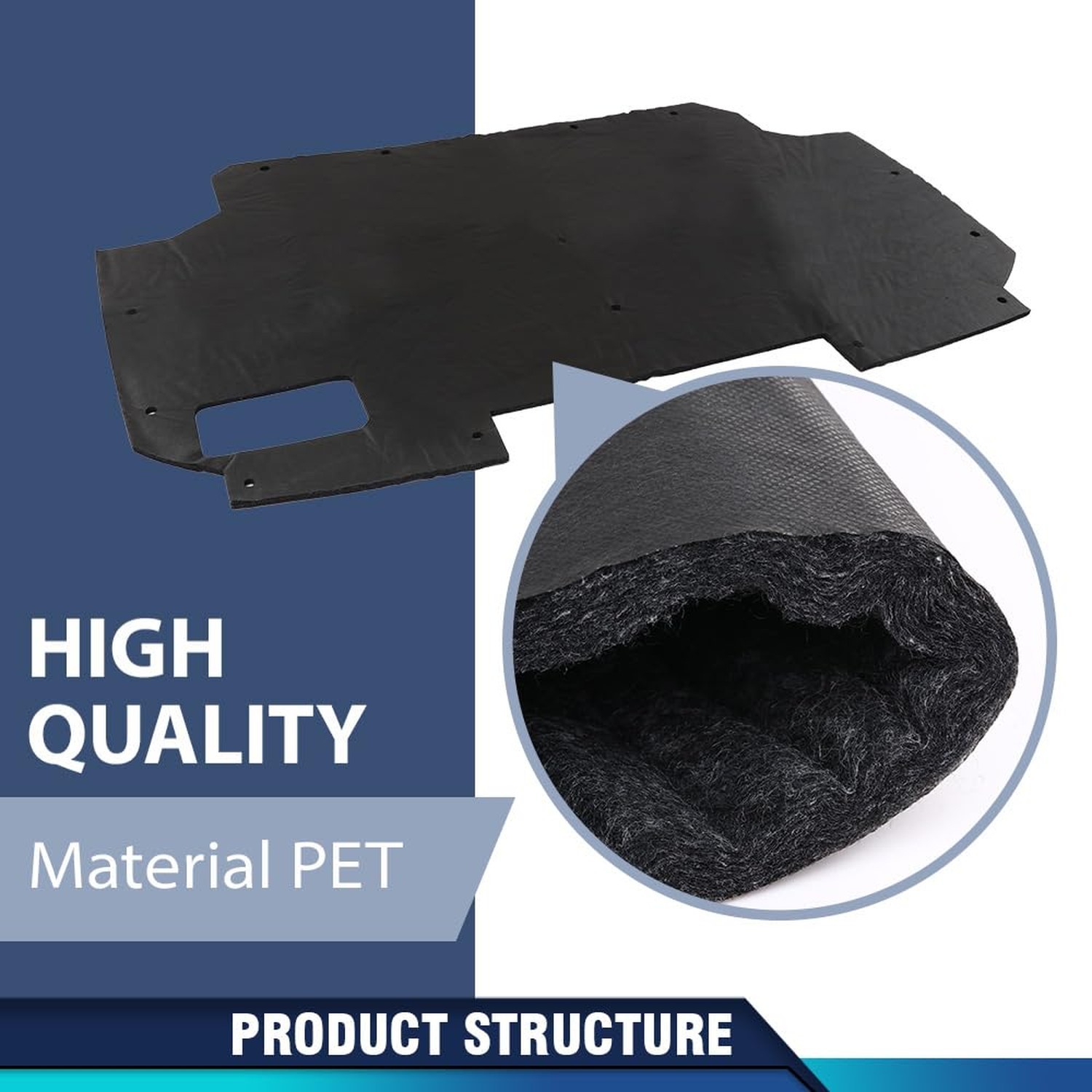 PIT66 Hood Insulation Pad W/ Clips Compatible with Ford F150 F250 F350 Bronco…