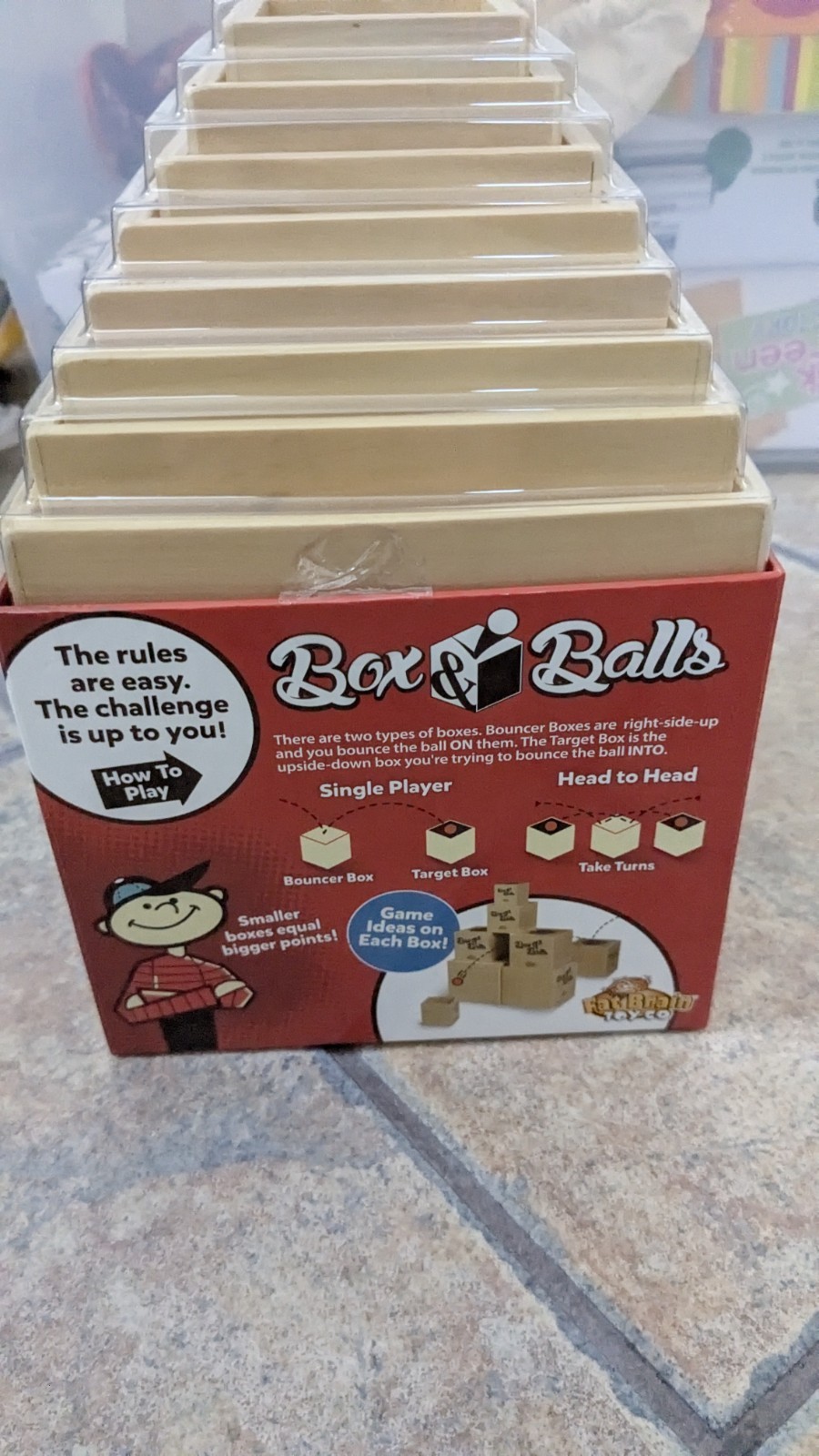NIB Box & Balls Fat Brain Toy Company – Open-Ended Trick-Shot Game Ages 5-Adult