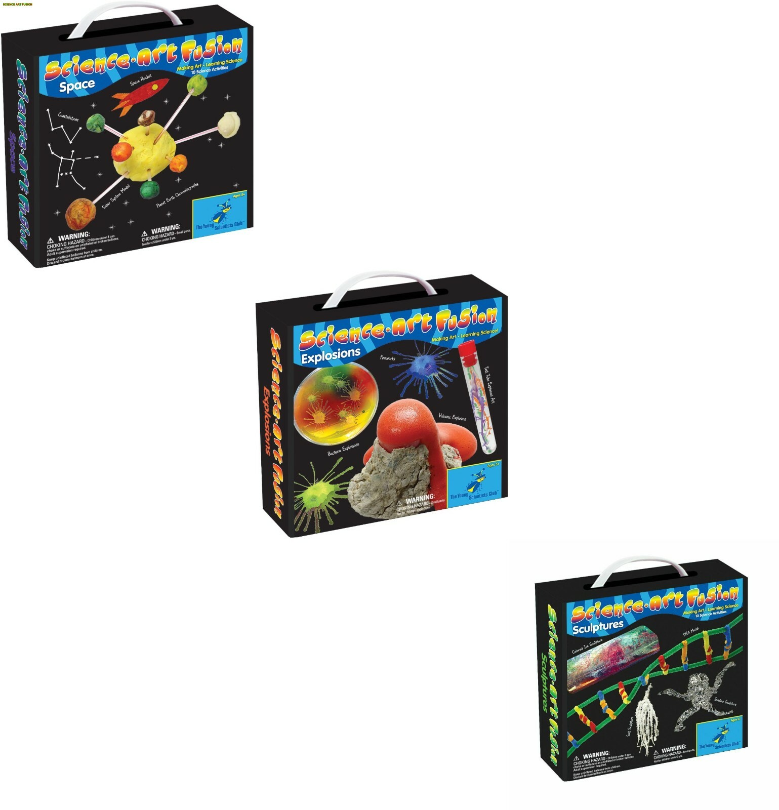 Kid Science Kit Art Fusion Young Scientist 10 Activity Space Sculpture Explosion