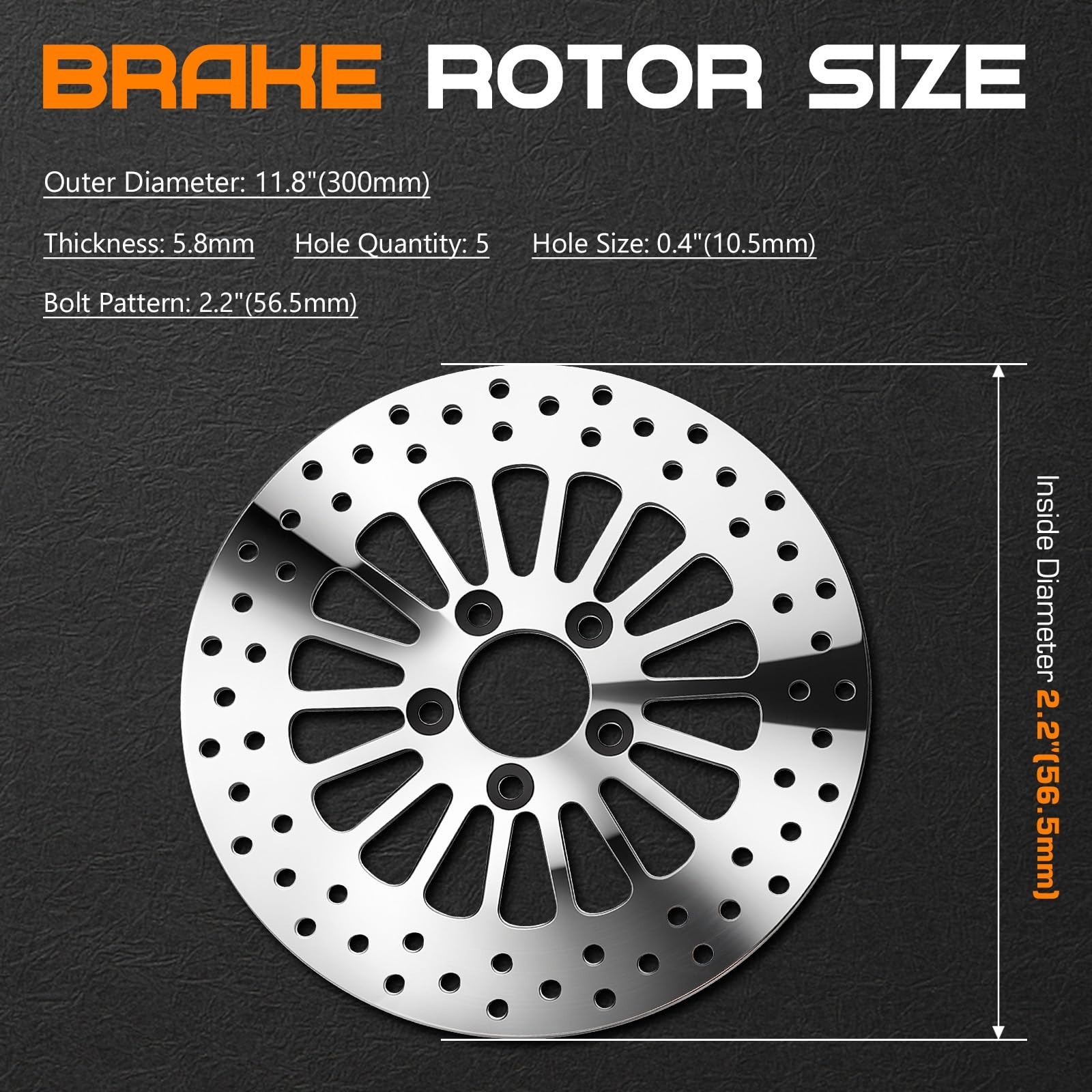 11.8″ Polished Rear Brake Rotor with Bolts for Harley Touring | Fits 2008-201…