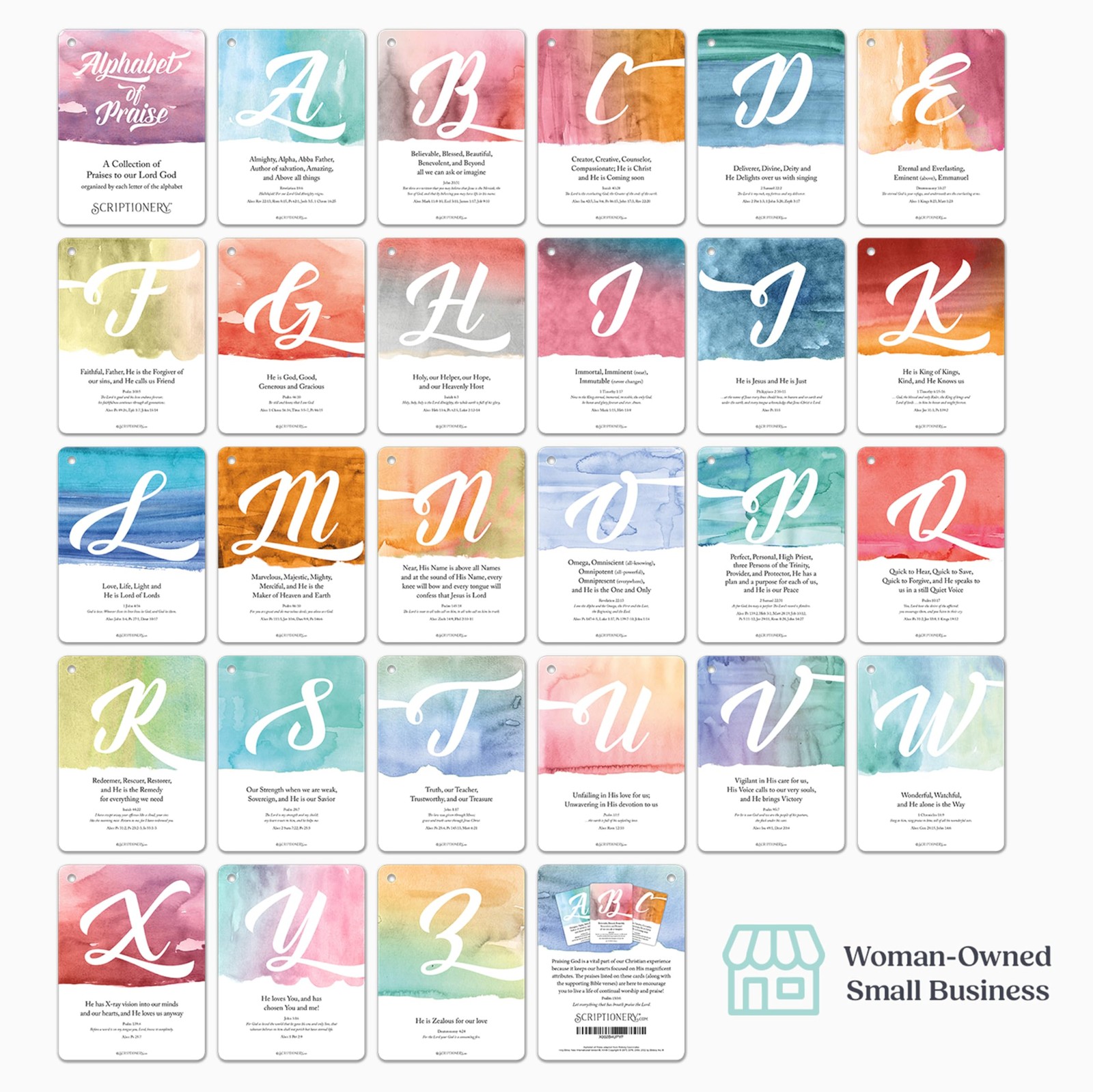 Alphabet of Praise Bible Verse Cards | Scripture Prayer Cards for Women – Cha…