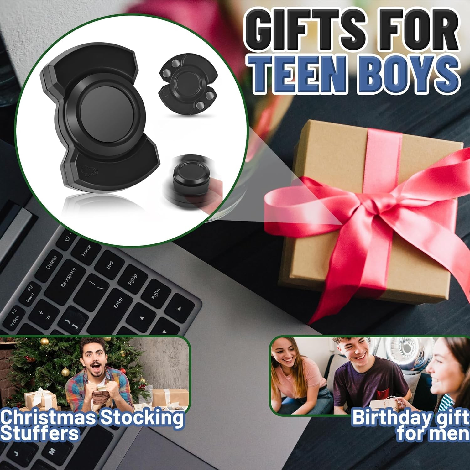 Premium Pocket-Sized Rotating Clicking Sliding Tactile 3-in-1 EDC Fidget Spinner