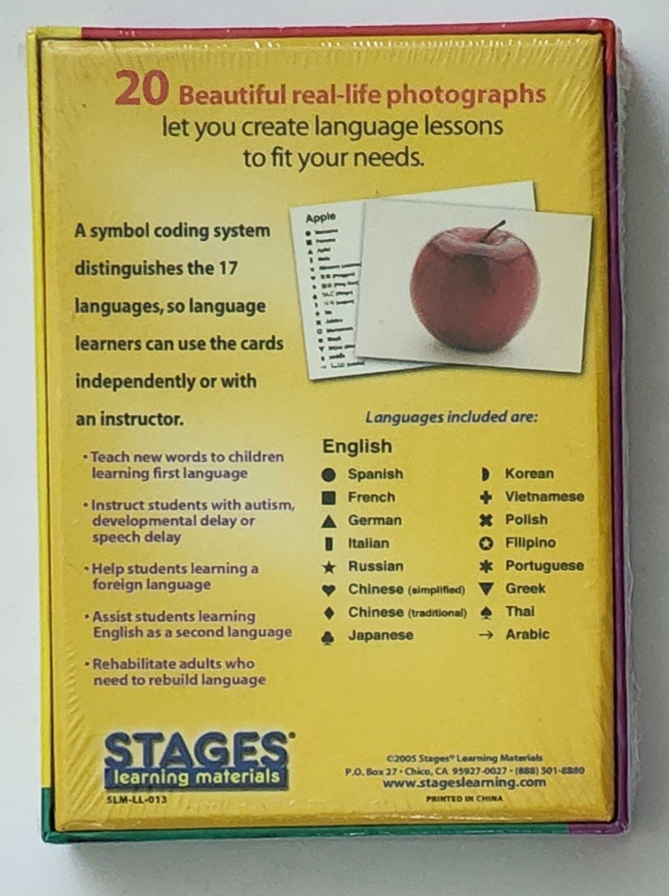 Lang-O-Learn 20 Photographic Flash Cards in 17 languages (NEW) 3 Sets
