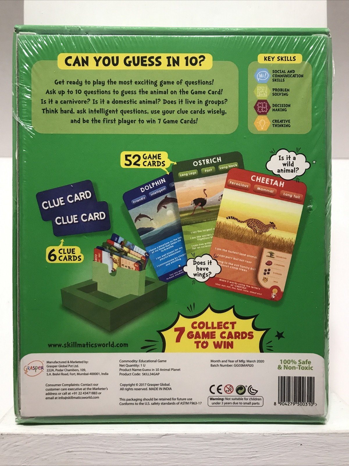 Guess in 10 Animal Planet Card Game Skillmatics Ages 6+ -BRAND NEW