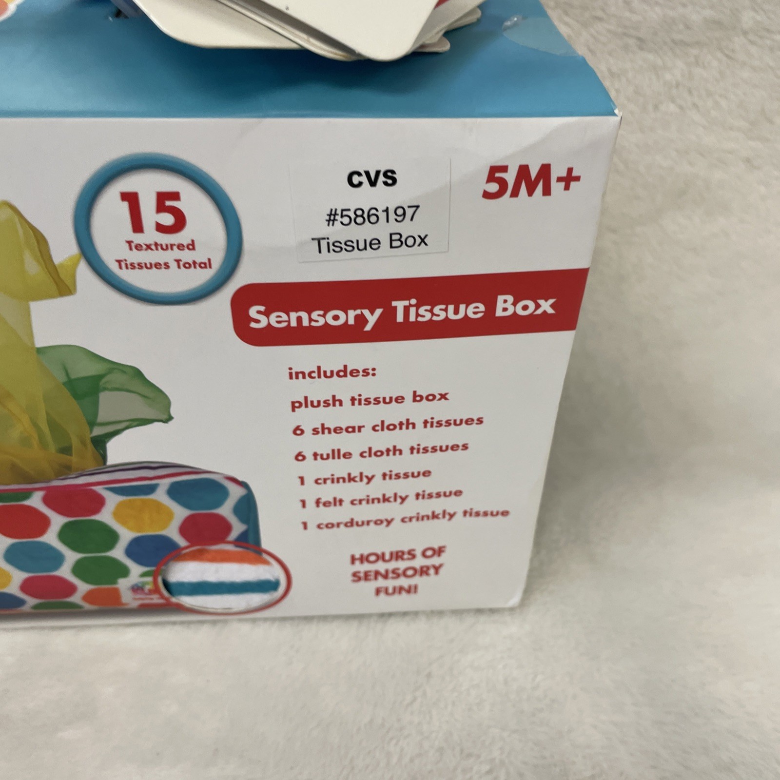 Creative Kids – Sense & Grow 15 Textured Tissues Sensory Box New Factory Sealed