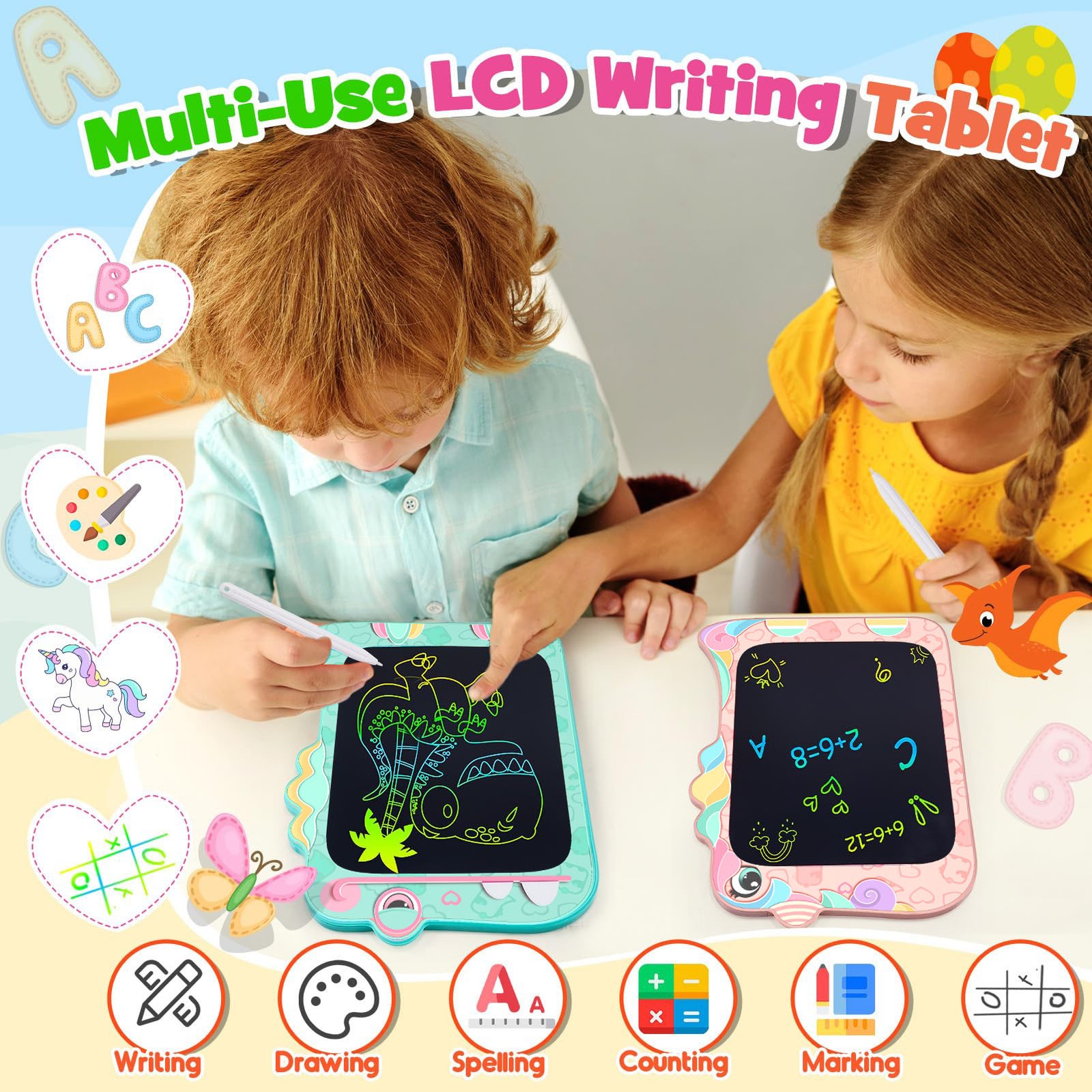 LCD Writing Tablet, Unicorn Gifts,8.5 Inch Colorful Toddler Doodle Board Drawin