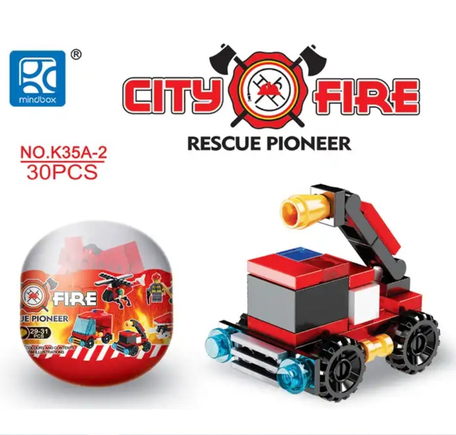 Blocks World City Fire- Rescue Pioneer Building Block 2 Sets of 12 (24 Capsules)