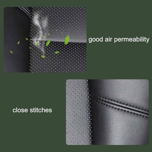 FZJDSD 2PCS Black Front Driver & Passenger Side Bottom Microfiber Leather Seat