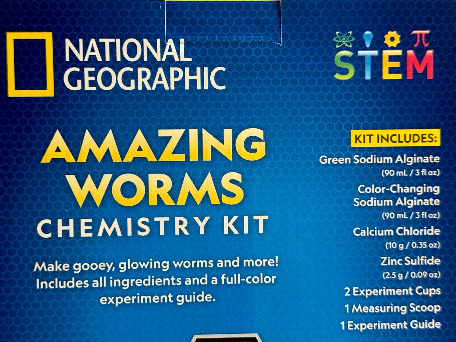 National Geographic STEM GLOW IN DARK Slime Lab~ Amazing Worms Chemistry Kit LOT