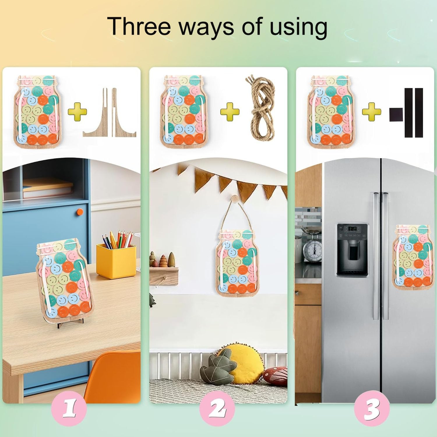 Goodangie00 Magnetic Reward Jar Classroom Board Kids Potty Training Wood Love