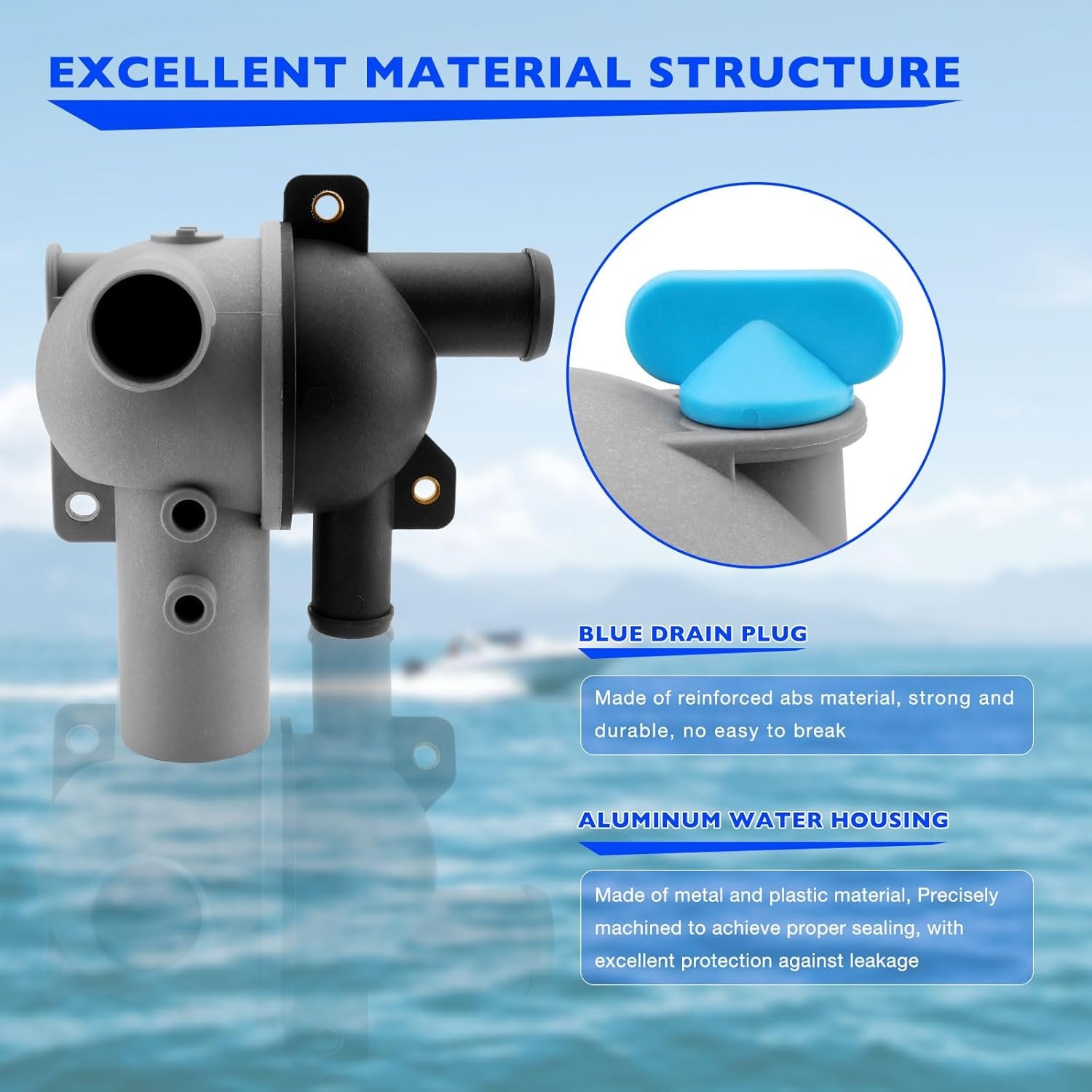 Water Drain Distribution Housings, Compatible with Mercury MerCruiser Mag 350