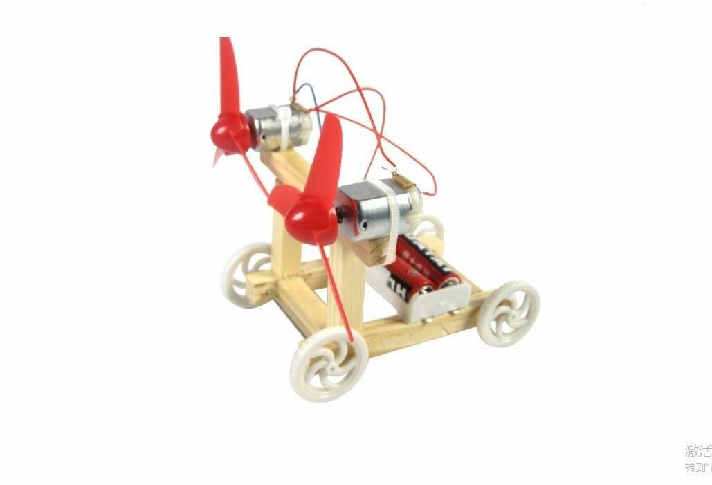 DIY small invention Bi-wing wind racing car handicraft material puzzle