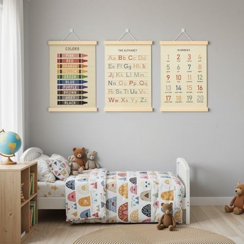 Toddler Learning Posters 12×16 Inch (3-Pack) – Educational Wall Decor for