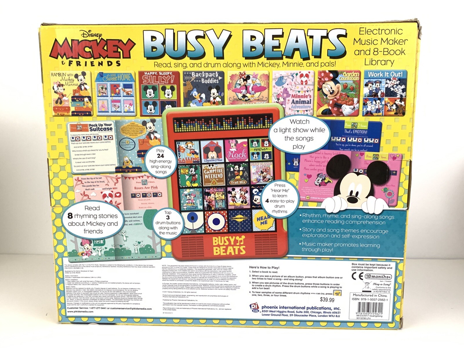 Disney Mickey and Friends Electronic Busy Beats Music Maker and 8-book Box Set