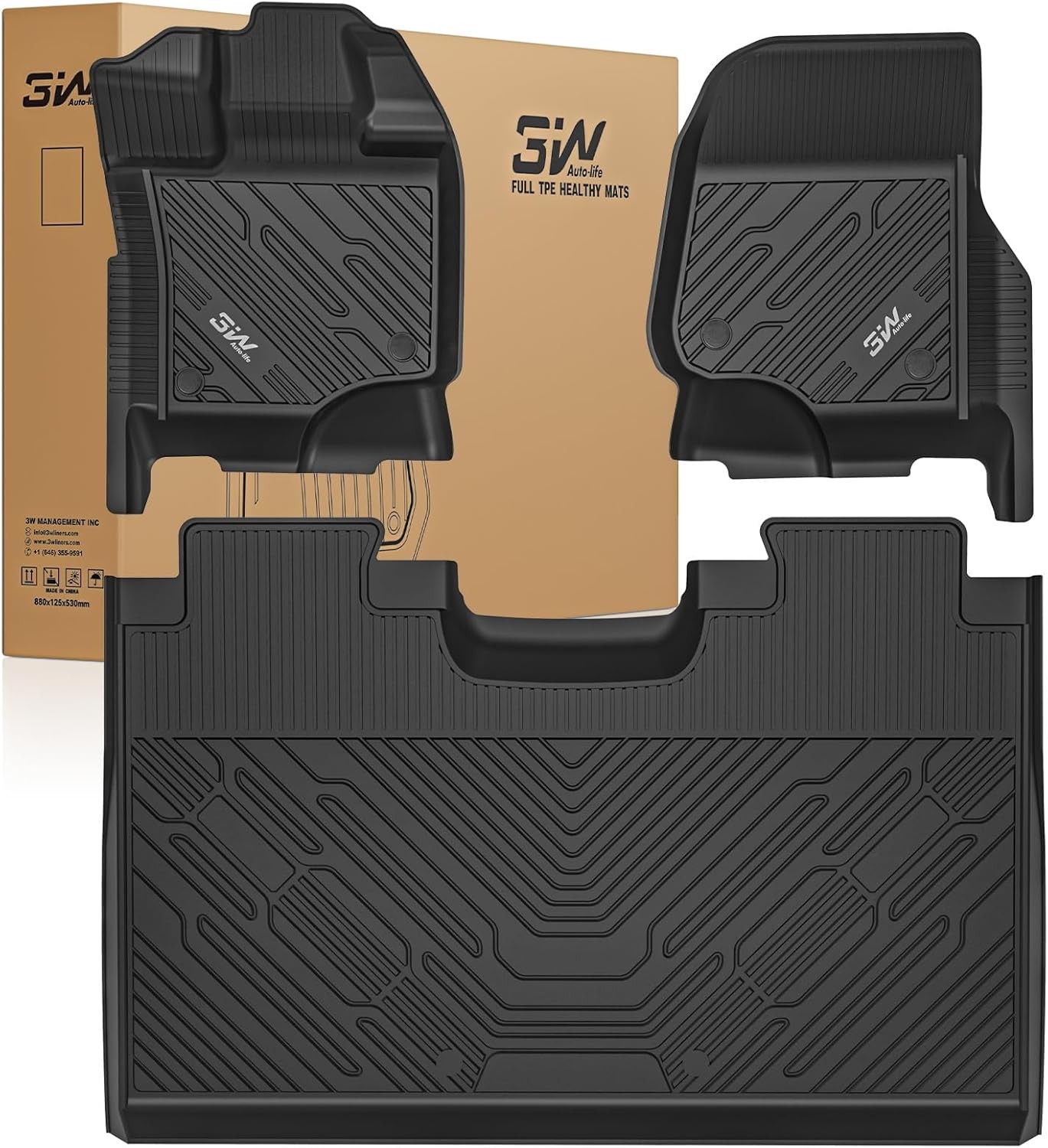 3W Floor Mats for Ford F-150 2015-2025 2026 & F150 Lightning 2022-2025 SuperCrew