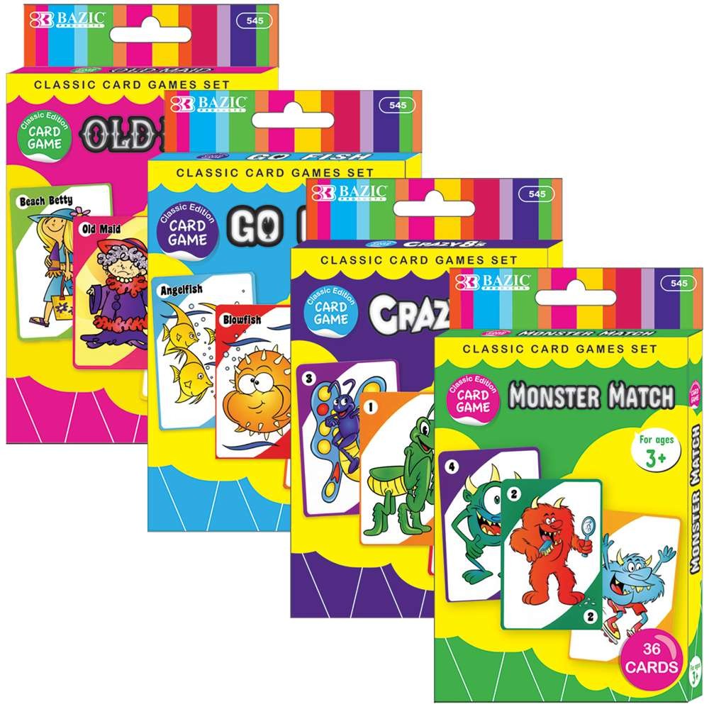 BAZIC Assorted Card Games, pack of 24