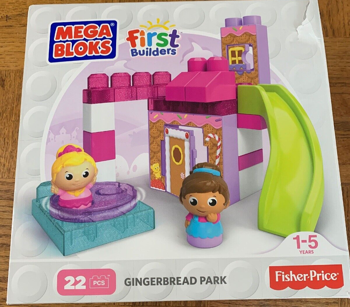 Fisher-Price Mega Bloks Toy First Builders Gingerbread Park 1ea 22pcs-SHIP 24 HR