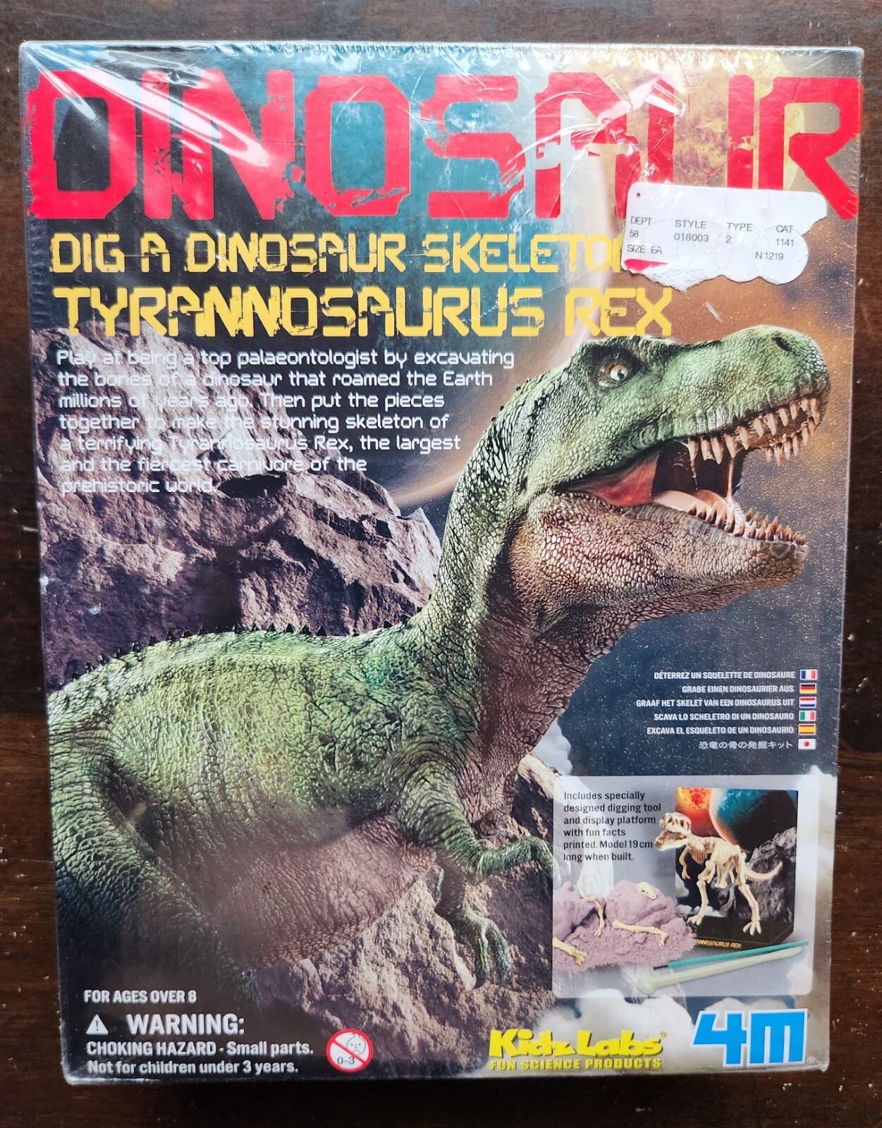 Kidz Labs 4M Dig A Dinosaur Skeleton TYURANNOSAURUS REX T-REX 00-03221 Toysmith