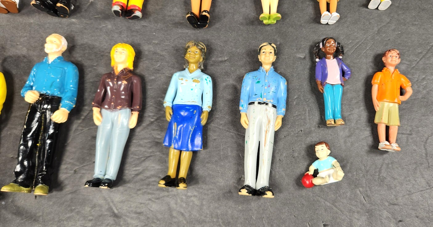 Lot of 19 Different Lakeshore Learning Block People Diverse All Ages Figures