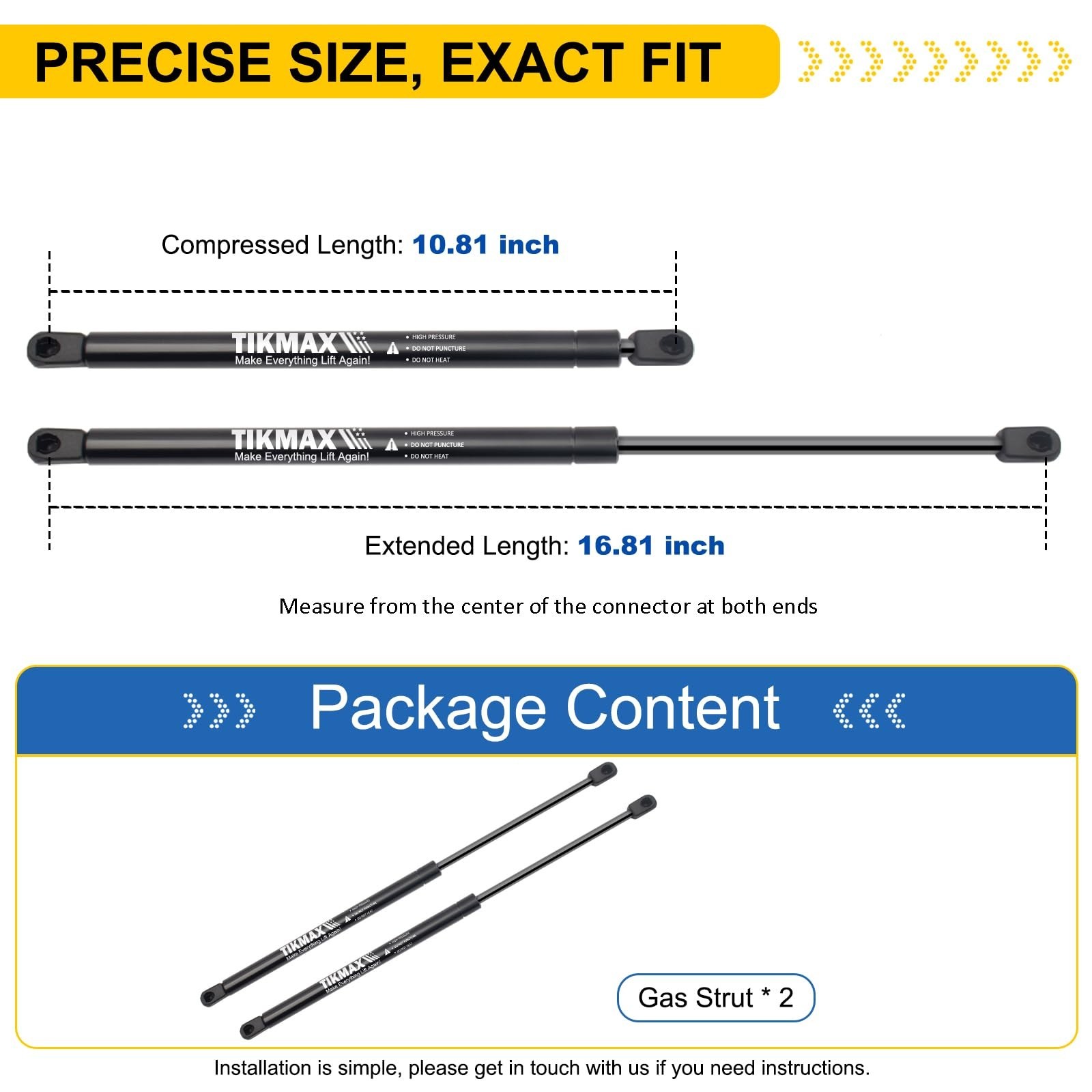 Rear Hatch Gas Struts for Jeep Patriot 2007-2017 W/O Rear Speakers on Liftgat…