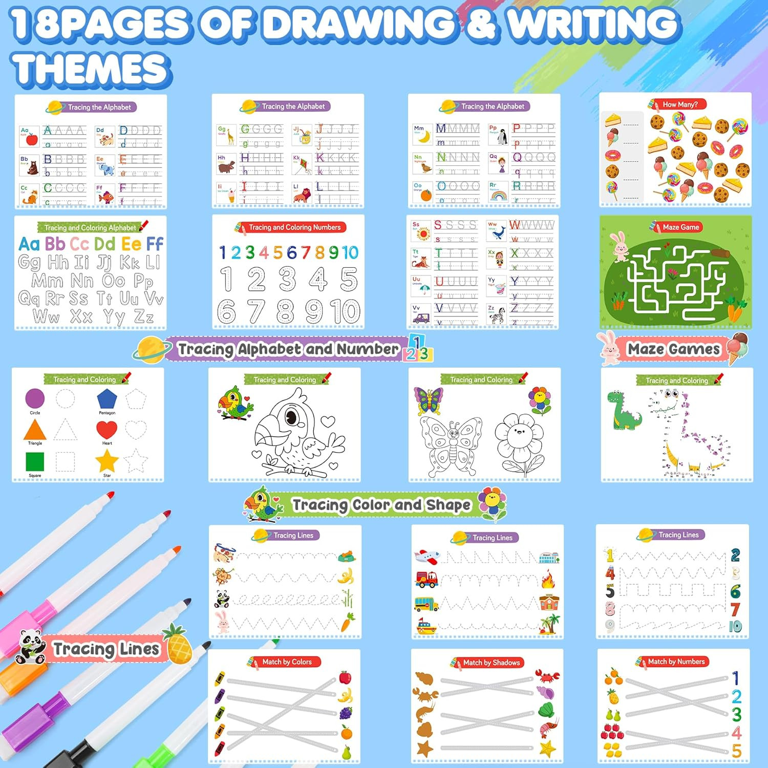 Busy Book for Toddlers – Preschool Learning Activities 36 Themes Learning