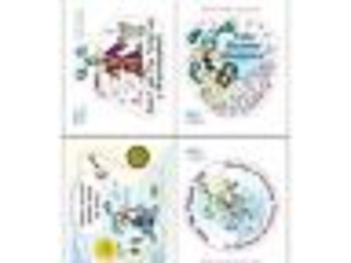 3 Rolls Fun Water & Energy Vinyl Cling 300 stickers- 12 scenes Characters