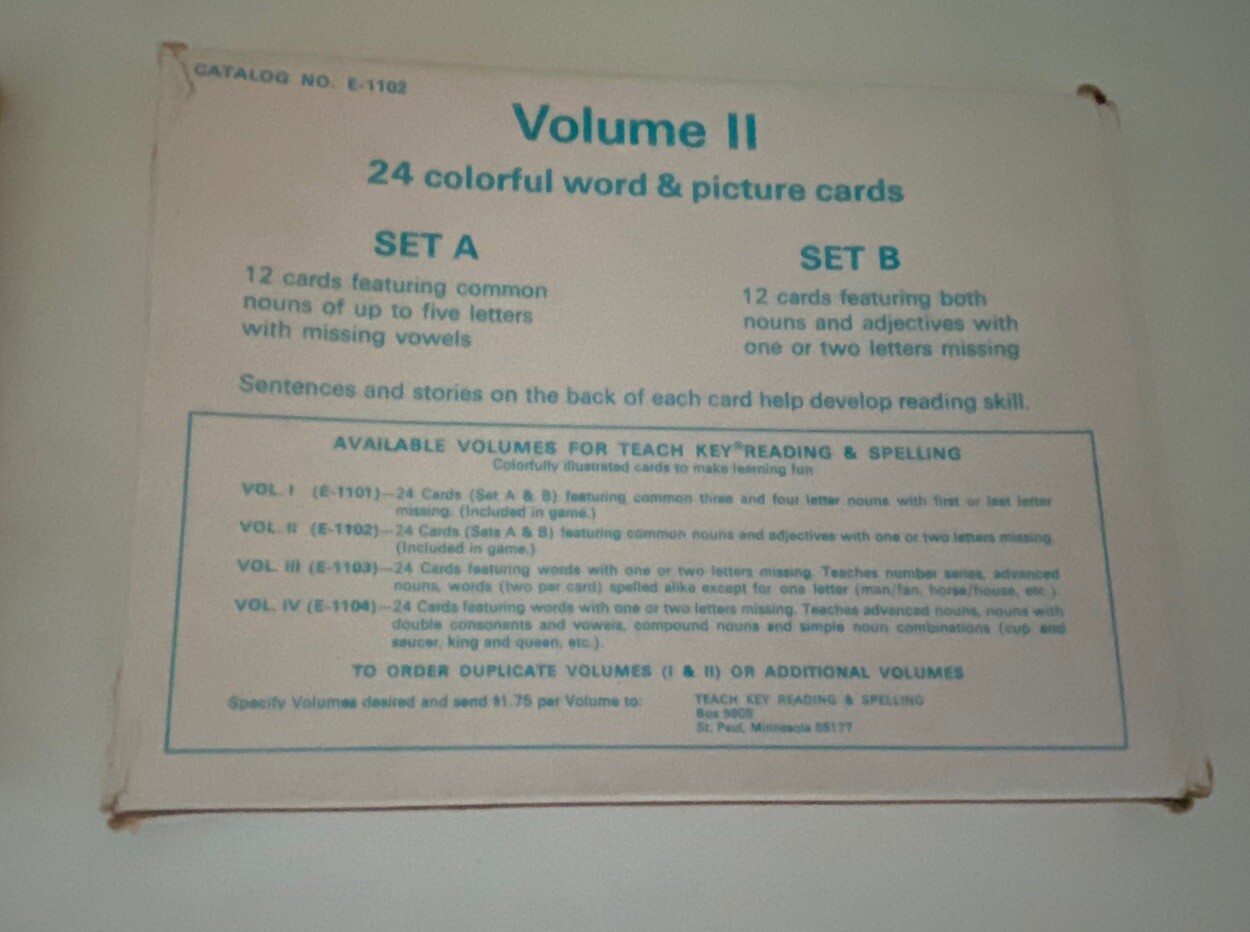VTG 1967 3M Games TEACH KEY Reading & Spelling Educational Aid Complete 48 Cards