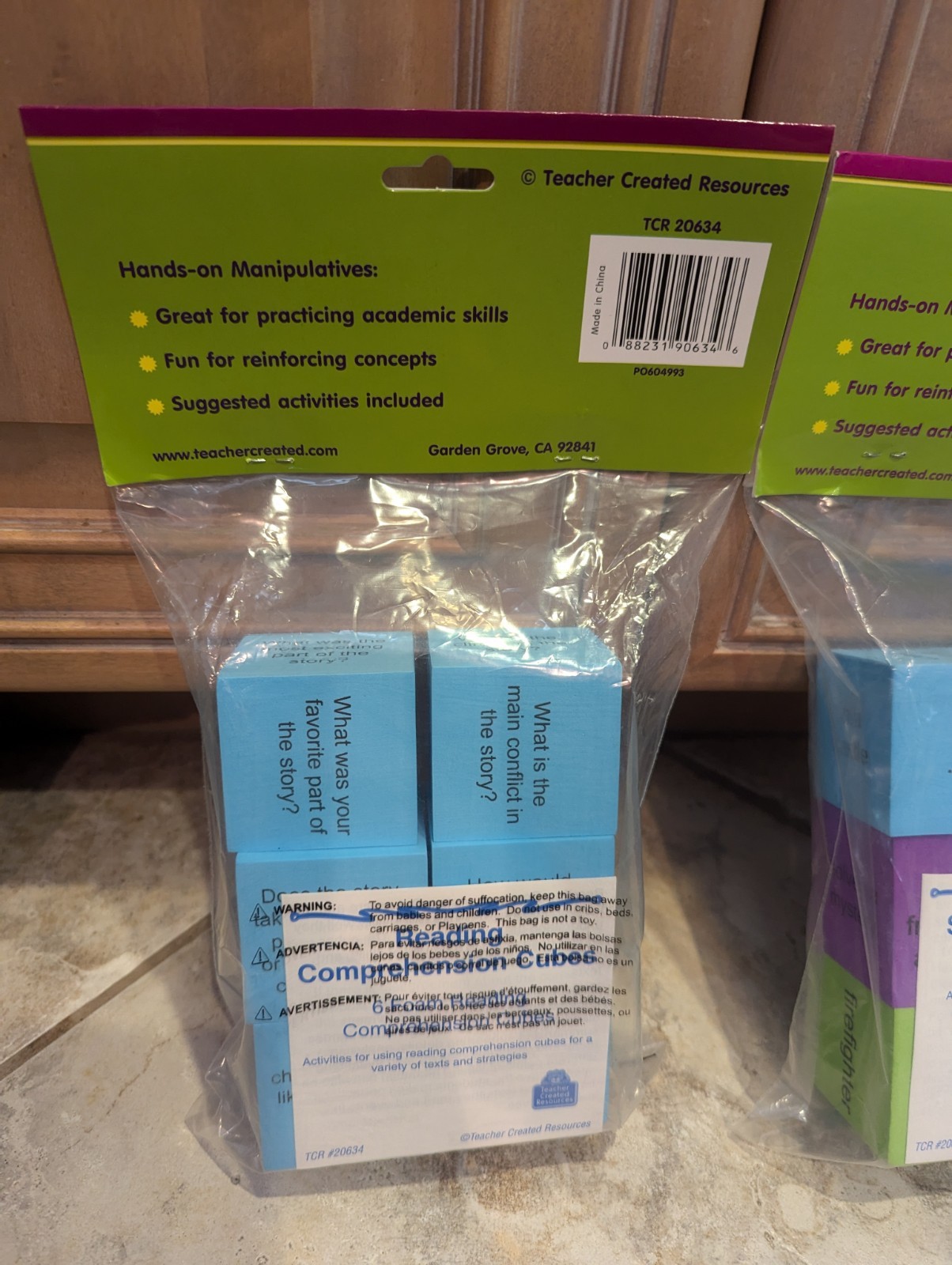 Teacher Created Resources Classroom Reading/Story Starter Foam Cubes 3 pack
