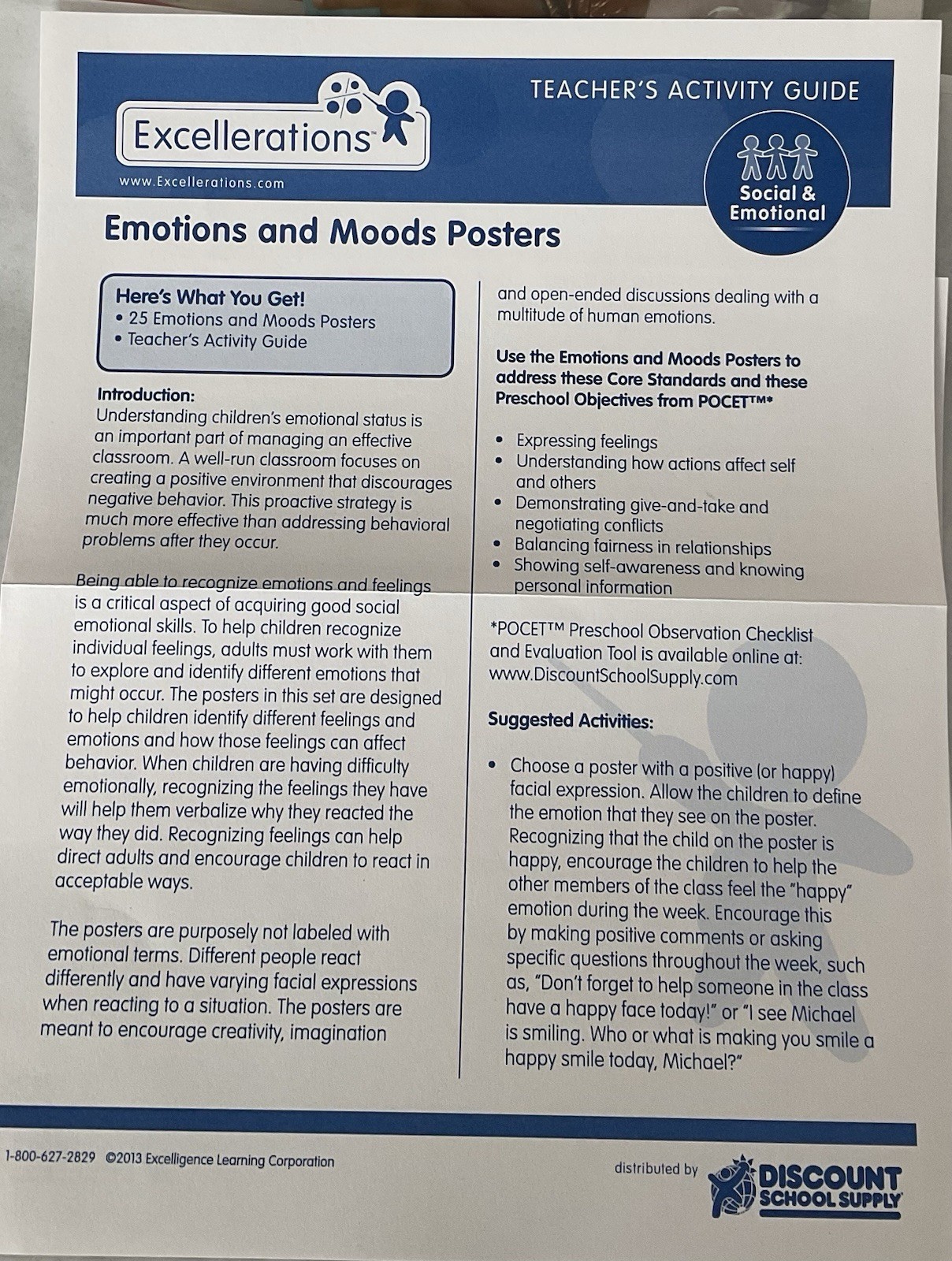 Real Photograph Emotions and Moods Posters, 16×12 inches, Pack of 25, Social …