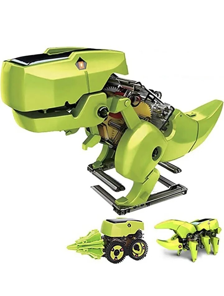 T4 Transforming Solar Powered Multi-Robot, Dinosaur, Drilling Machine, Insect