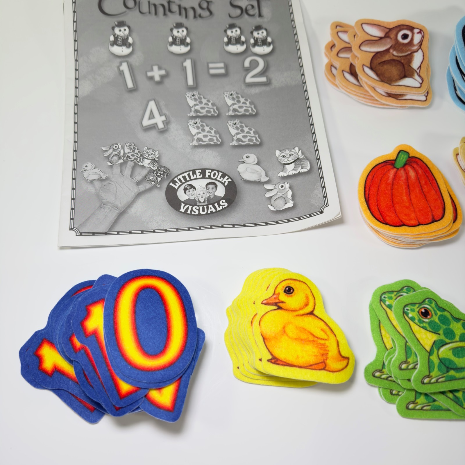 Little Folk Visuals Beginner’s Counting Set Precut Flannel Felt Pieces Animals