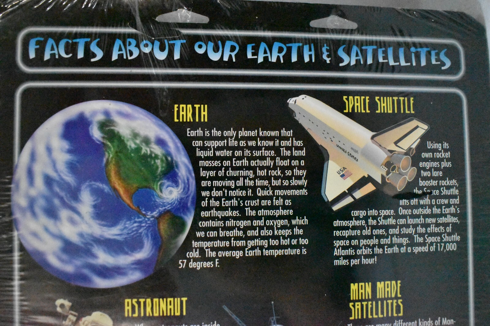 Vintage Poster Earth Space Learning Hanging Mobile Horizons Craft