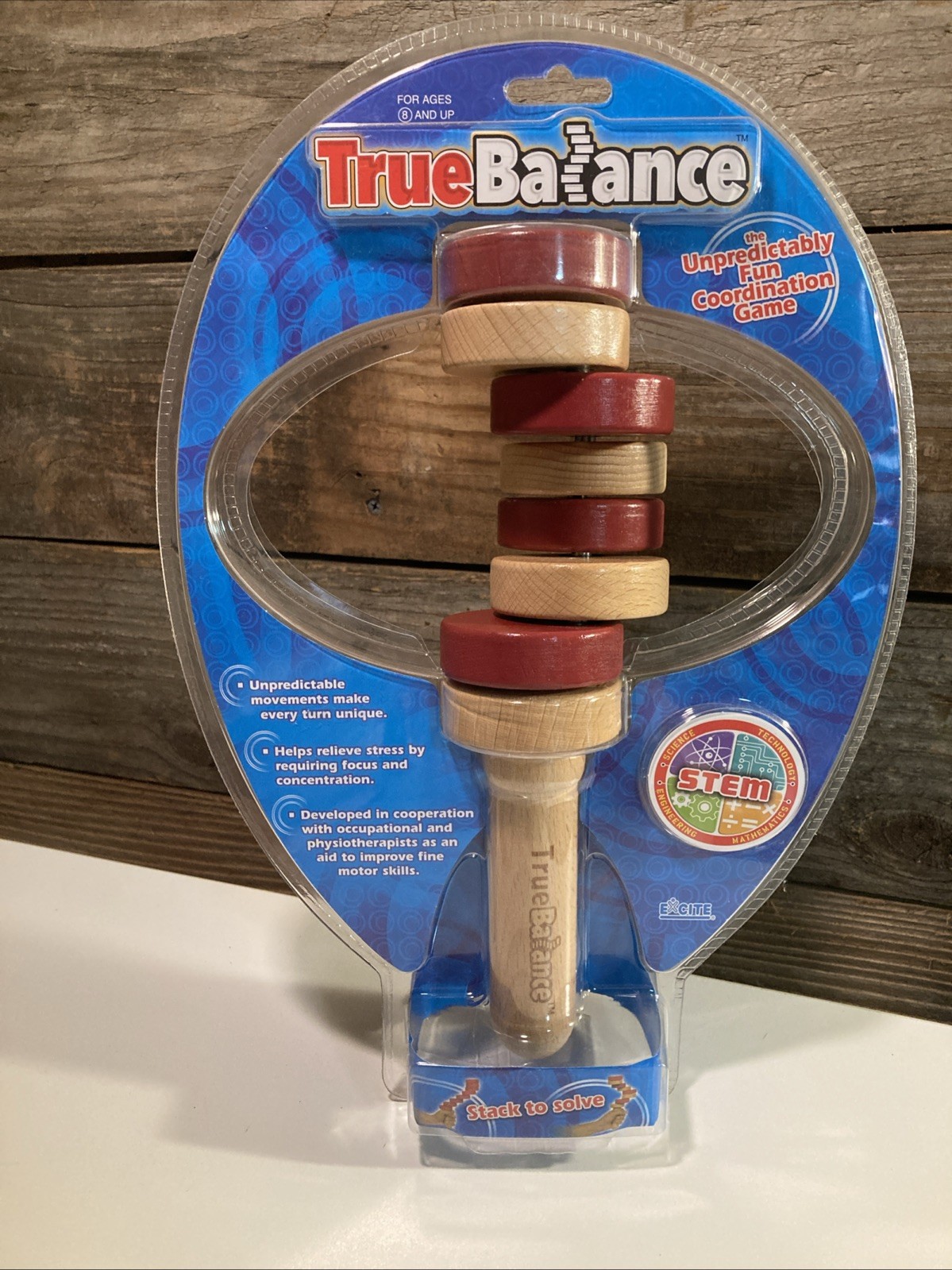 True Balance Coordination STEM Wooden Game Toy Red Fine Motor Skills By Excite