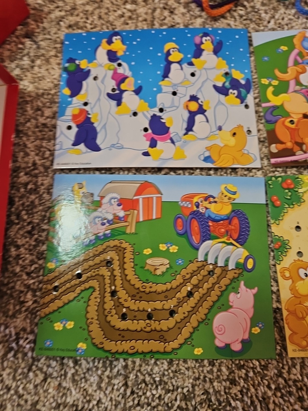 Key Education 6 Lacing Cards And 6 Laces Ages 3 And Up Learn To Lace Game