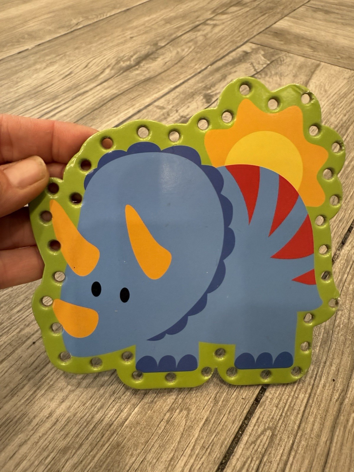 Stephen Joseph Lacing Cards Dinosaurs Set of 5 Learn and Lace Cards with Bag