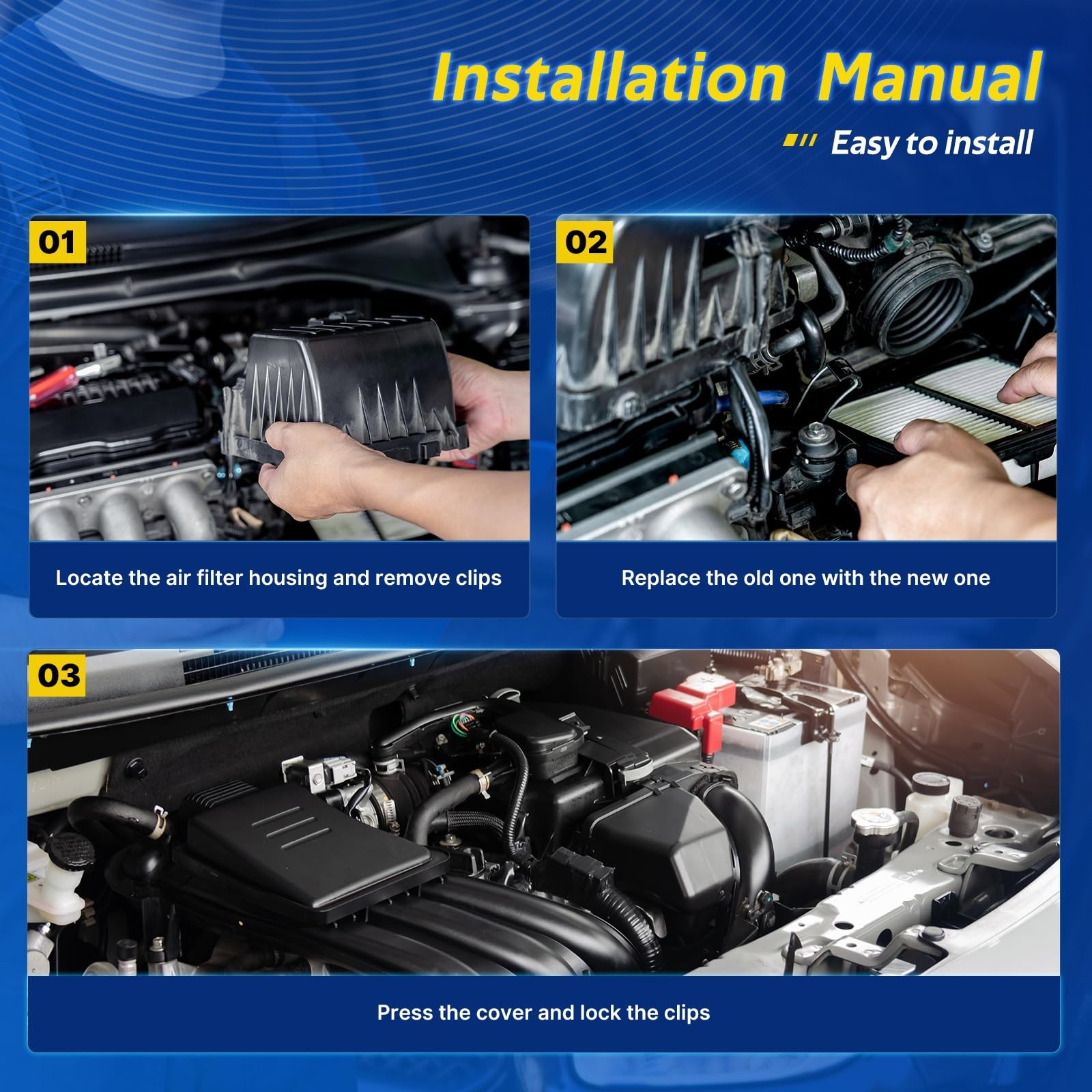 Engine Air Filter Replacement for Civic 1.5L 2022-2023 CR-V 2023 1…. Fast Ship