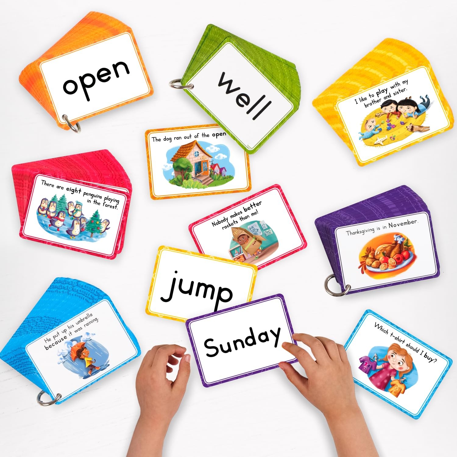 250 Sight Words Flash Cards for Kindergarten with Pictures, Dolch Sight Words…