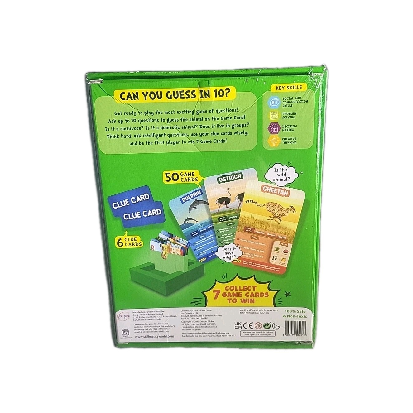 Skillmatics Guess in 10 Animal Planet Card Game Family Game 2-6 Players NEW