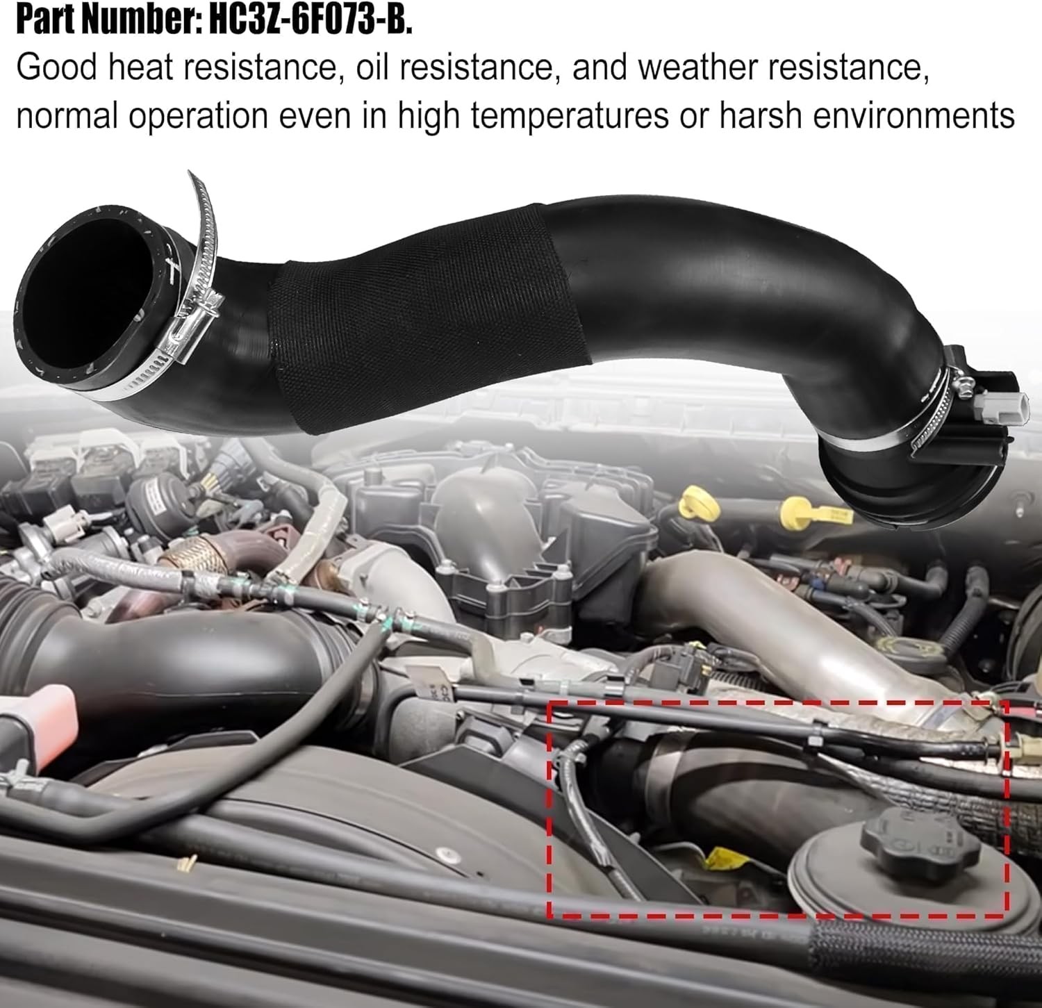 HC3Z-6F073-B Turbo Intercooler Outlet Tube Compatible with 2017-2019 Ford F-250