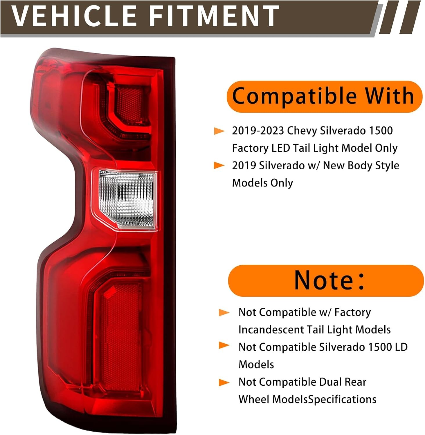 Chevy Silverado LED Tail Light Assembly 2019-2023 Left Side