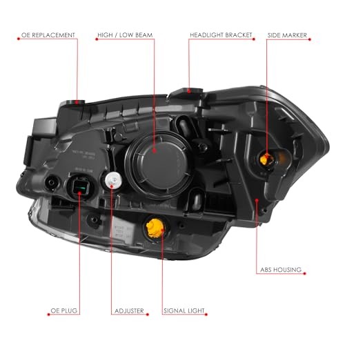 Right Passenger Headlight Assembly Halogen Black Housing for Kia Soul 2010-2011