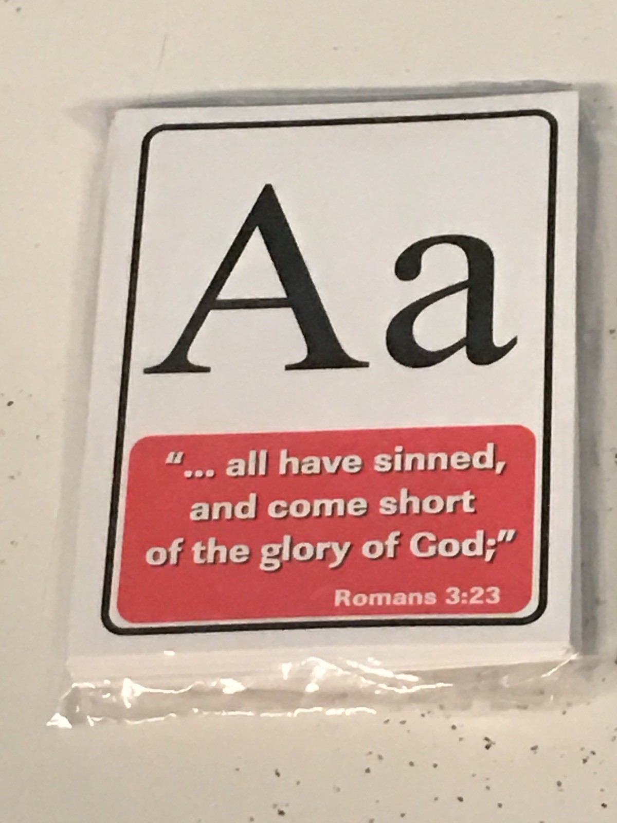 Bible Alphabet Cards – Memory Verse Cards Kindergarten – 26 Cards – 4.25 x5.5