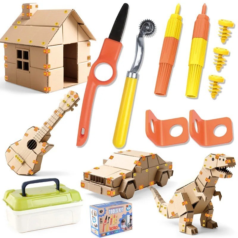 Children’s educational puzzle toy cardboard DIY screw set, manual tightening