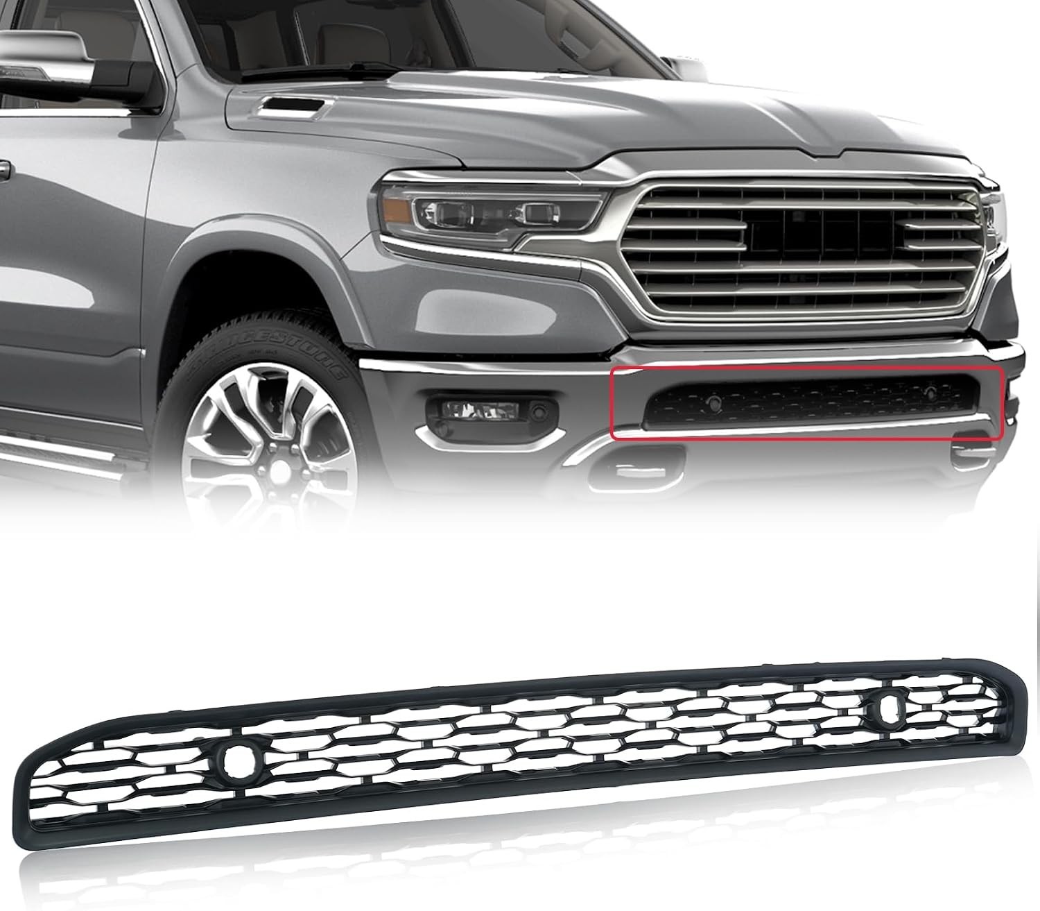 Front Bumper Lower Grill Grille for Ram 1500 2020-2023