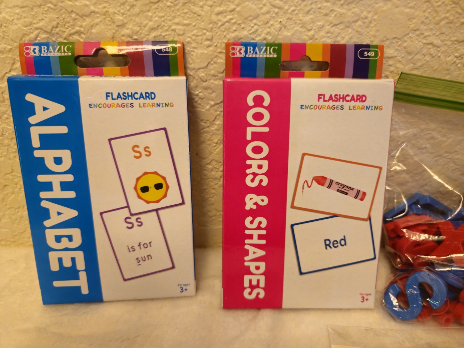 Educational Alphabet, Colors & Shapes Flashcards/Letter Magnets/Stickers Lot