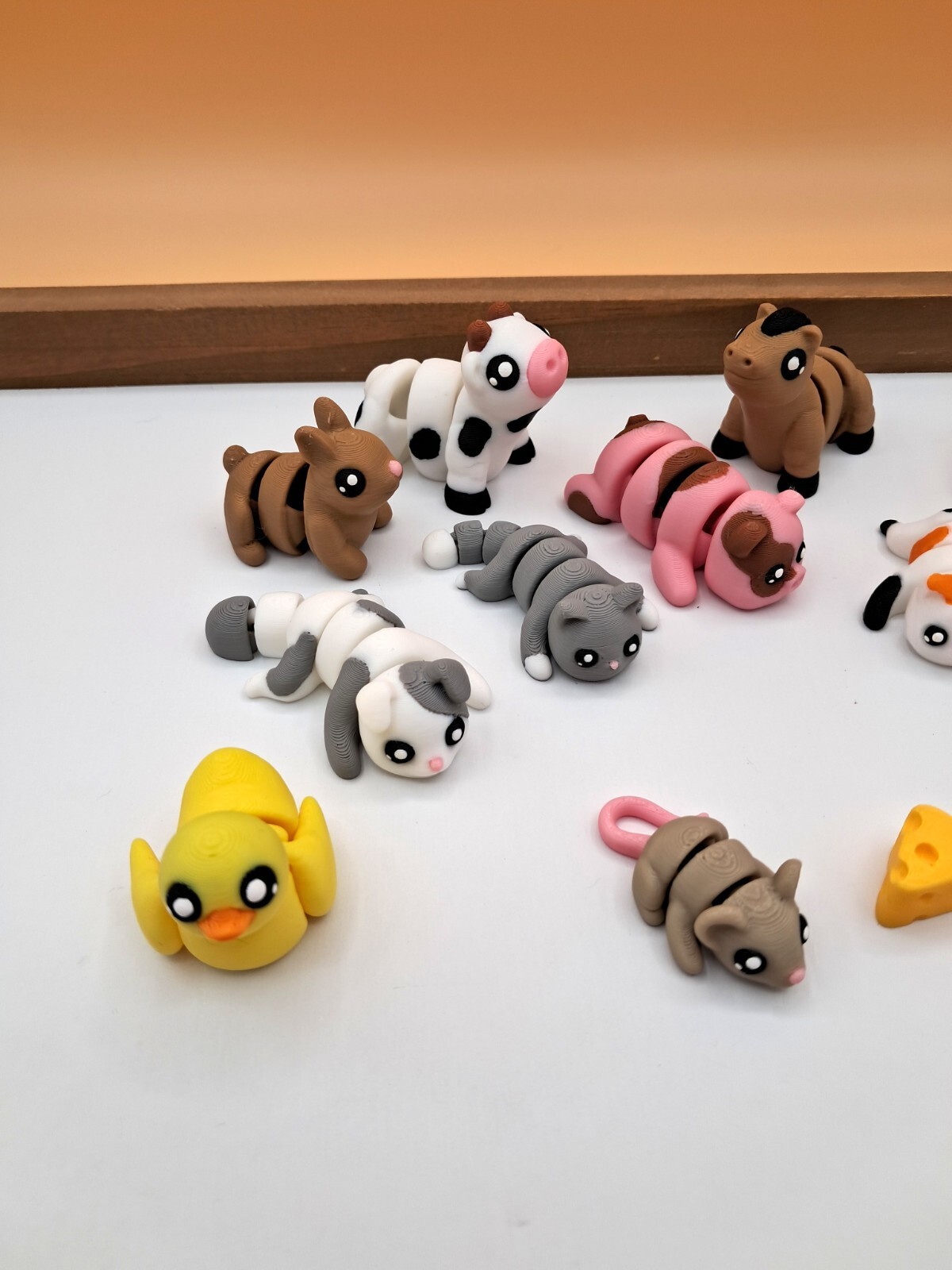 3D Printed Articulated Farm Animal Fidget Toy Set- Cow, Pig, Horse, etc -Sensory