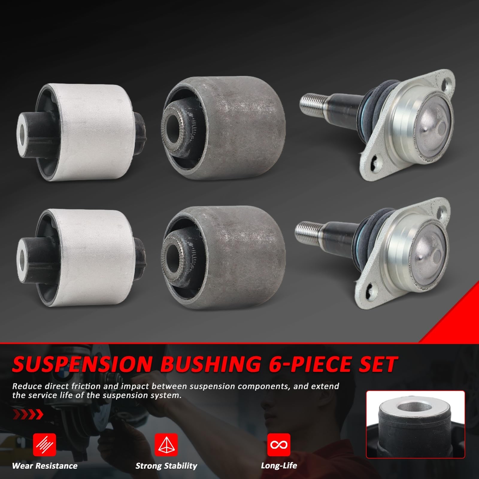 31106786951 Control arm/traction arm bushings Fits BMW X3 (F25) 2011-2017 X4 …