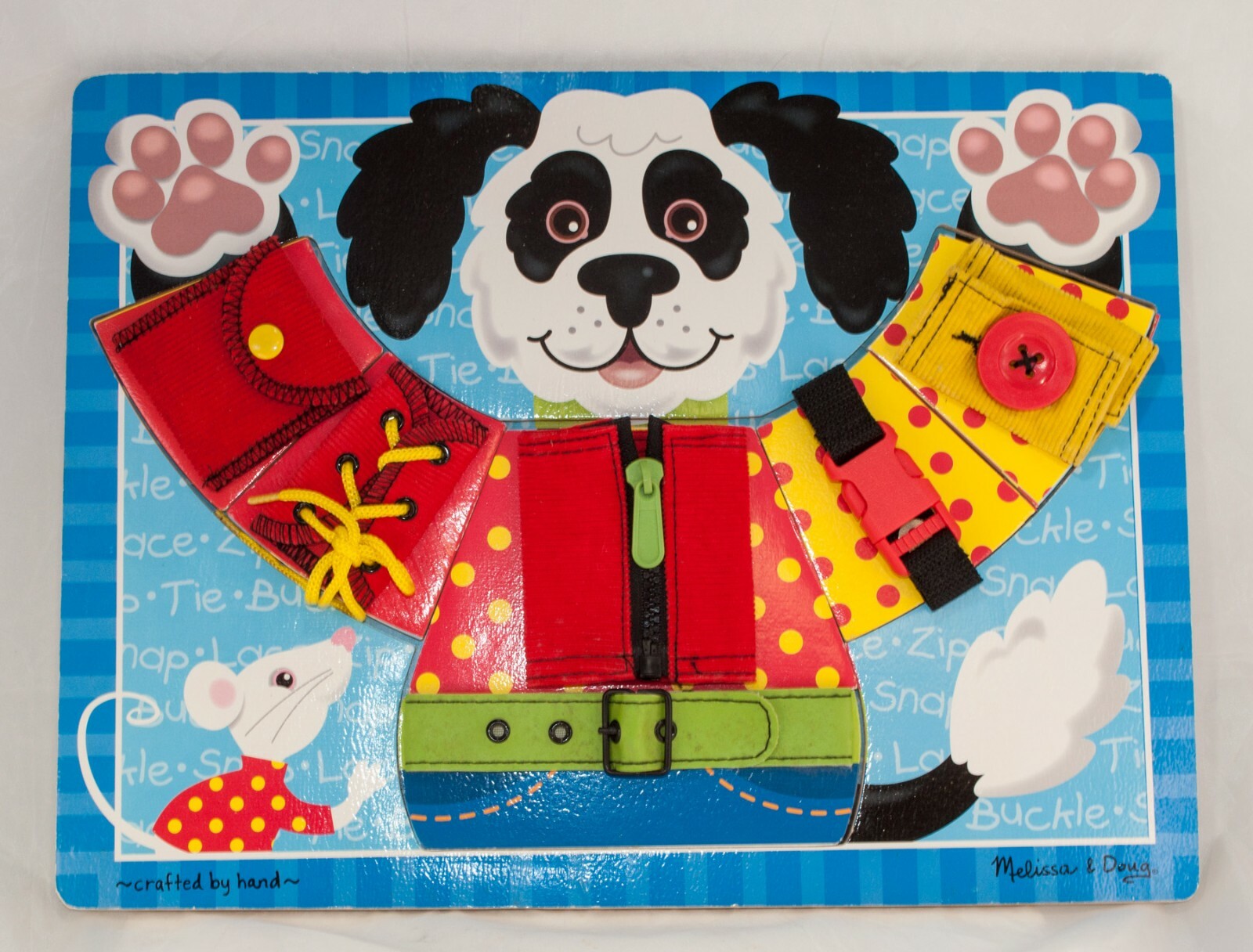 Melissa & Doug Basic Skills Puzzle Board Black & White Dog-#955